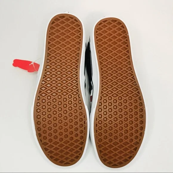 New! Vans Asher Men’s Skate Shoes Chili Pepper Black Check Slip On Sneakers - Picture 9 of 13